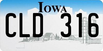 IA license plate CLD316