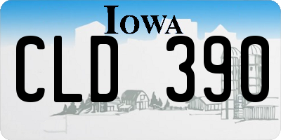 IA license plate CLD390