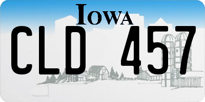IA license plate CLD457