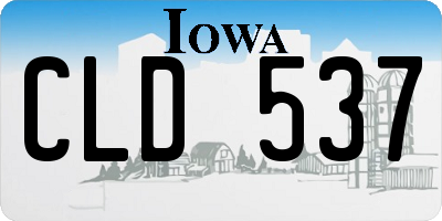 IA license plate CLD537
