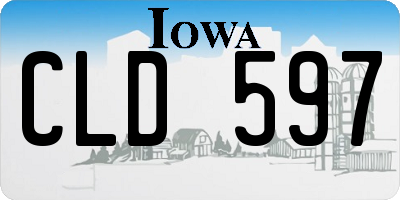 IA license plate CLD597
