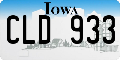 IA license plate CLD933