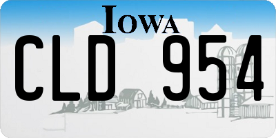 IA license plate CLD954