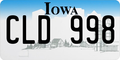 IA license plate CLD998