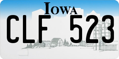 IA license plate CLF523