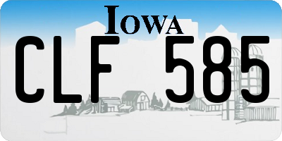 IA license plate CLF585
