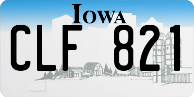 IA license plate CLF821