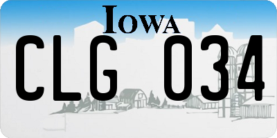 IA license plate CLG034