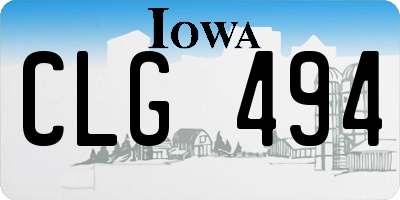 IA license plate CLG494