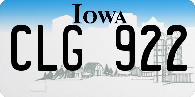 IA license plate CLG922