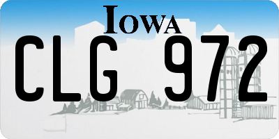 IA license plate CLG972