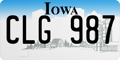 IA license plate CLG987