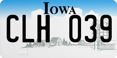 IA license plate CLH039