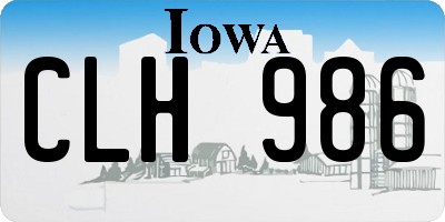 IA license plate CLH986