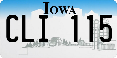 IA license plate CLI115