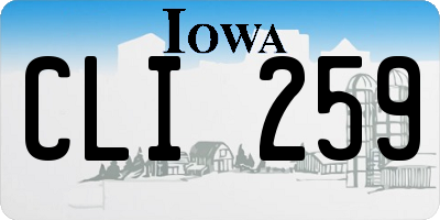 IA license plate CLI259