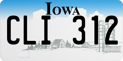 IA license plate CLI312