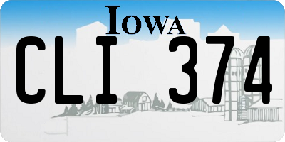 IA license plate CLI374
