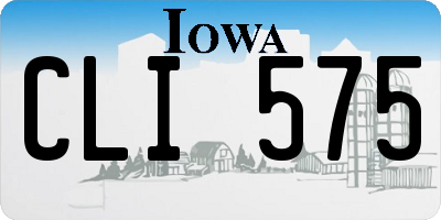 IA license plate CLI575
