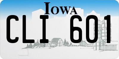 IA license plate CLI601