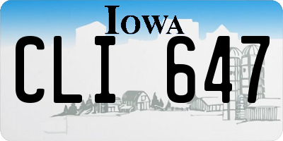 IA license plate CLI647