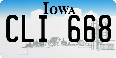 IA license plate CLI668