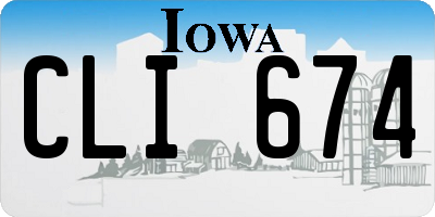 IA license plate CLI674