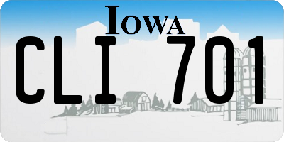 IA license plate CLI701