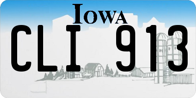 IA license plate CLI913