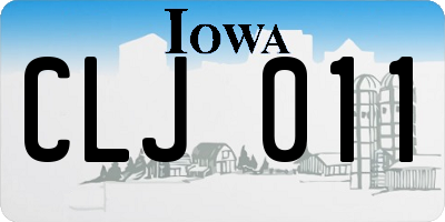 IA license plate CLJ011