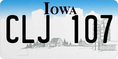 IA license plate CLJ107