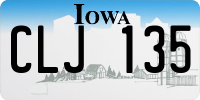 IA license plate CLJ135