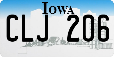IA license plate CLJ206