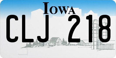 IA license plate CLJ218