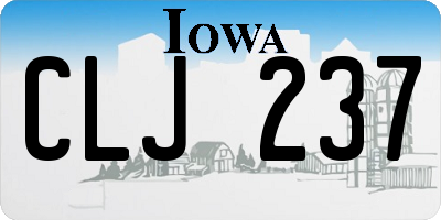 IA license plate CLJ237