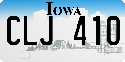 IA license plate CLJ410