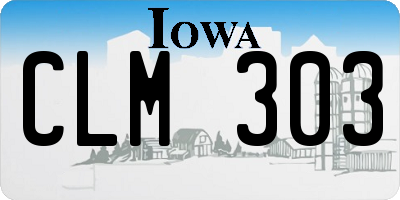 IA license plate CLM303