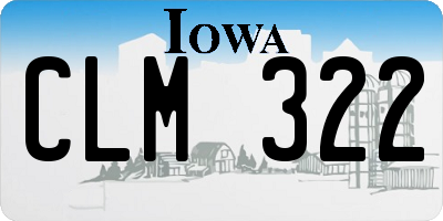 IA license plate CLM322
