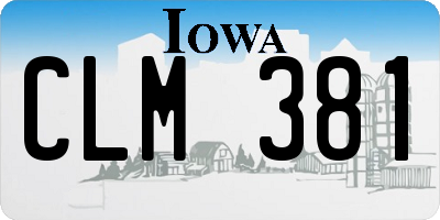 IA license plate CLM381