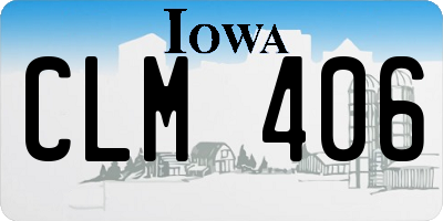 IA license plate CLM406