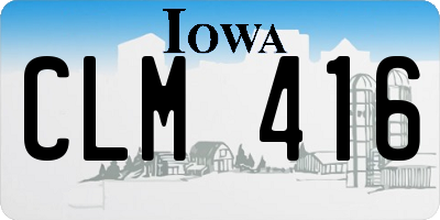 IA license plate CLM416