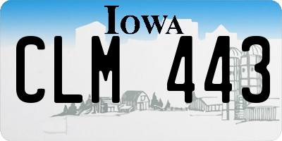 IA license plate CLM443