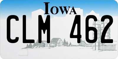 IA license plate CLM462