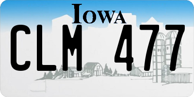 IA license plate CLM477
