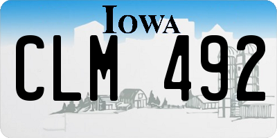 IA license plate CLM492