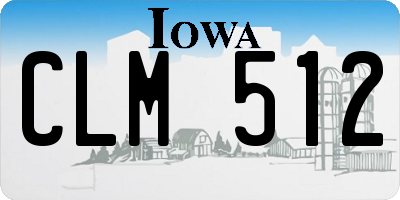 IA license plate CLM512