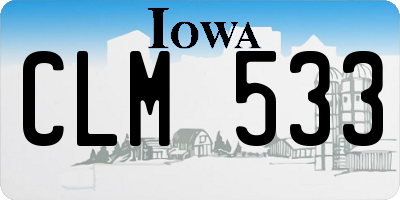 IA license plate CLM533