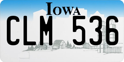 IA license plate CLM536