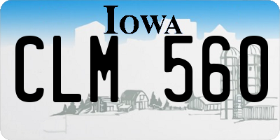 IA license plate CLM560