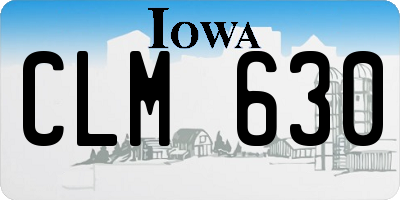 IA license plate CLM630